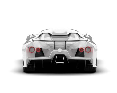 Beyaz arka planda beyaz spor araba. 3d görüntüleme - illüstrasyon