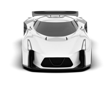 Beyaz arka planda beyaz spor araba. 3d görüntüleme - illüstrasyon