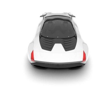 Beyaz arka planda beyaz spor araba. 3d görüntüleme - illüstrasyon