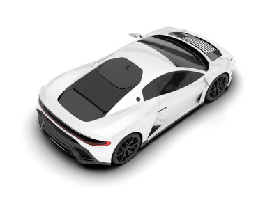 Beyaz SUV beyaz arka planda izole edilmiş. 3d görüntüleme - illüstrasyon