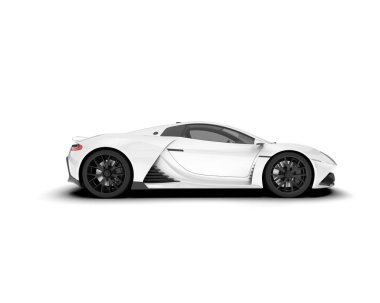 Beyaz SUV beyaz arka planda izole edilmiş. 3d görüntüleme - illüstrasyon