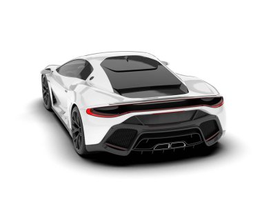 Beyaz SUV beyaz arka planda izole edilmiş. 3d görüntüleme - illüstrasyon