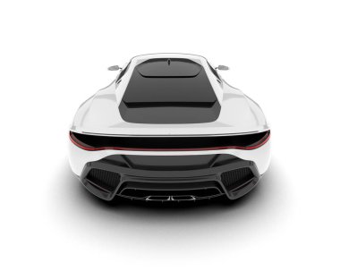 Beyaz SUV beyaz arka planda izole edilmiş. 3d görüntüleme - illüstrasyon