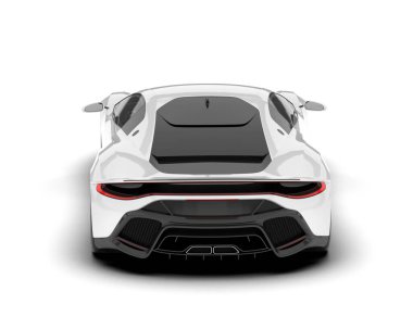 Beyaz SUV beyaz arka planda izole edilmiş. 3d görüntüleme - illüstrasyon