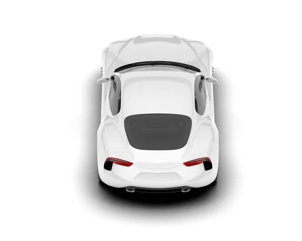 Witte Sportwagen Witte Achtergrond Weergave Illustratie — Stockfoto
