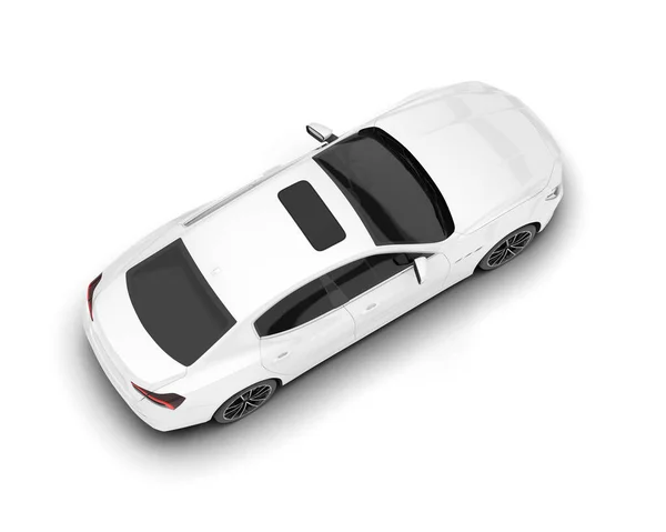 Biały Samochód Sportowy Białym Tle Renderowanie Ilustracja — Zdjęcie stockowe