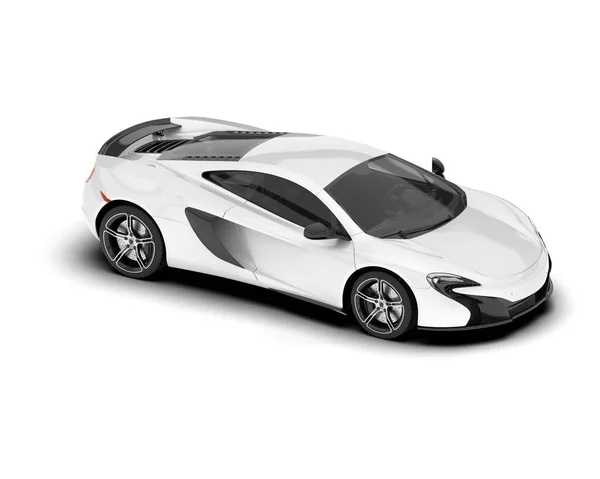 stock image White sport car on white background. 3d rendering - illustration