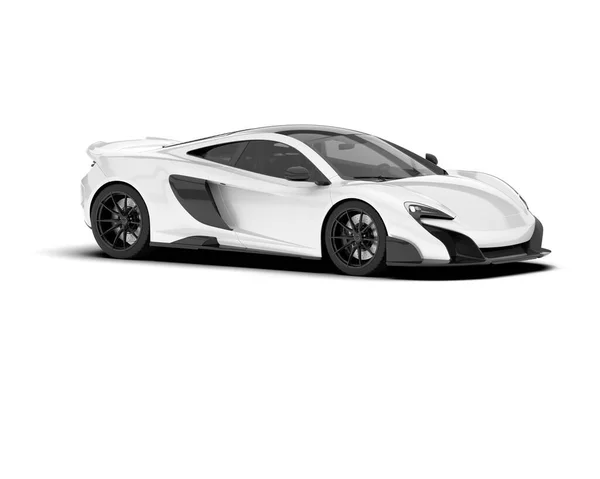 stock image White sport car on white background. 3d rendering - illustration