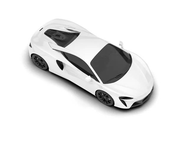 Білий Спортивний Автомобіль Білому Тлі Візуалізація Ілюстрація — стокове фото