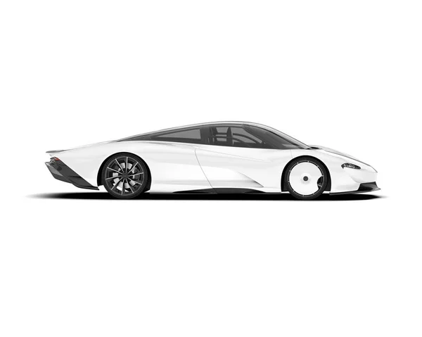 stock image White sport car on white background. 3d rendering - illustration