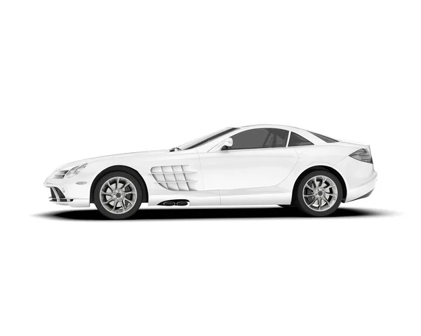 Белый Спортивный Автомобиль Белом Фоне Рендеринг Иллюстрация — стоковое фото
