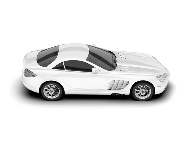 Carro Esporte Branco Fundo Branco Renderização Ilustração — Fotografia de Stock