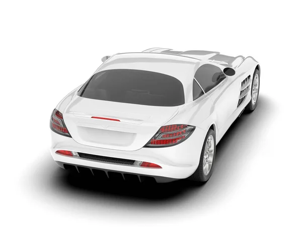 Carro Esporte Branco Fundo Branco Renderização Ilustração — Fotografia de Stock