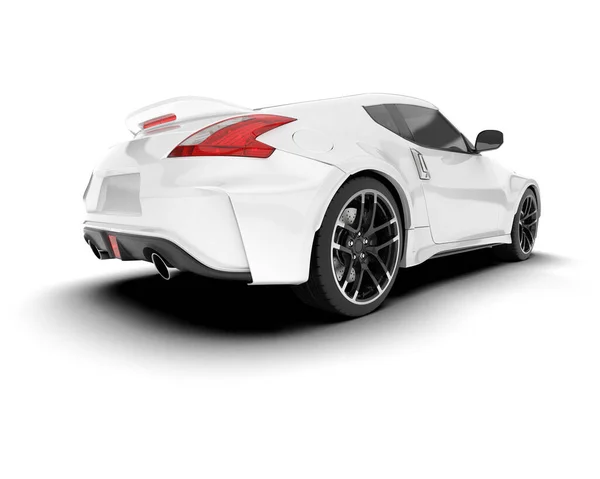 stock image White sport car on white background. 3d rendering - illustration