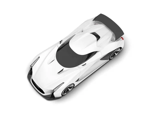 White Sport Car White Background Rendering Illustration — Stock Photo, Image