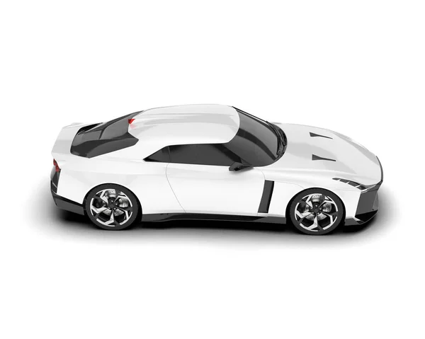 stock image White sport car on white background. 3d rendering - illustration