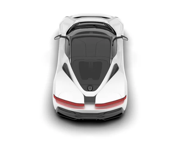Biały Sportowy Samochód Przejrzystym Tle Renderowanie Ilustracja — Zdjęcie stockowe