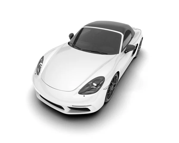 White Sport Car Transparent Background Rendering Illustration — Stock Photo, Image