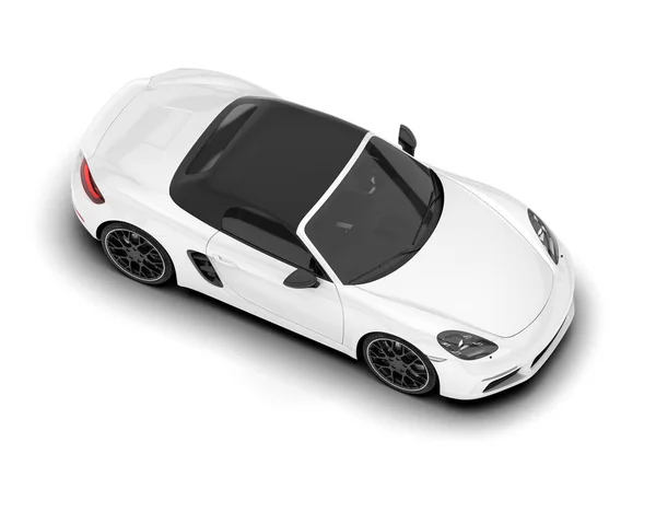 White Sport Car Transparent Background Rendering Illustration — Stock Photo, Image