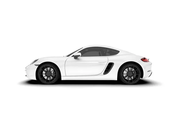 Bílé Sportovní Auto Průhledném Pozadí Vykreslování Ilustrace — Stock fotografie