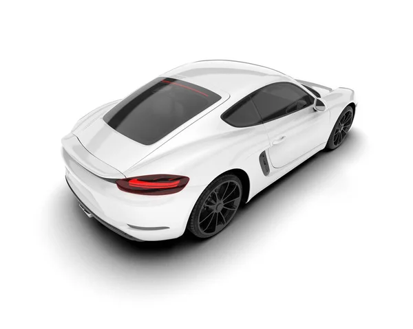 White Sport Car Transparent Background Rendering Illustration — Stock Photo, Image