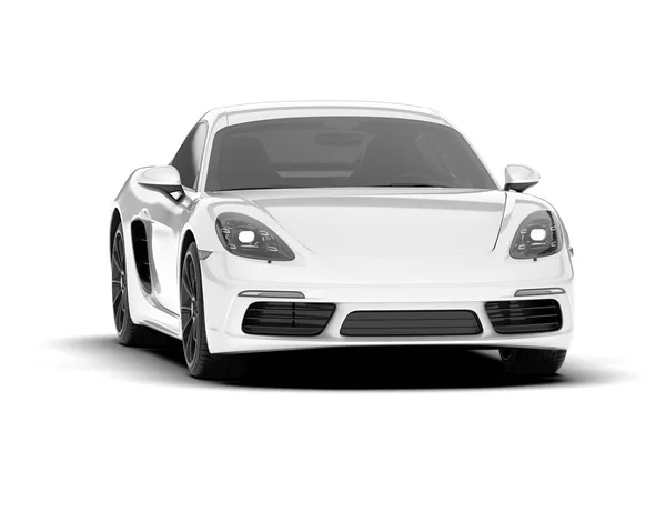 透明な背景に白いスポーツカー 3Dレンダリング イラスト — ストック写真