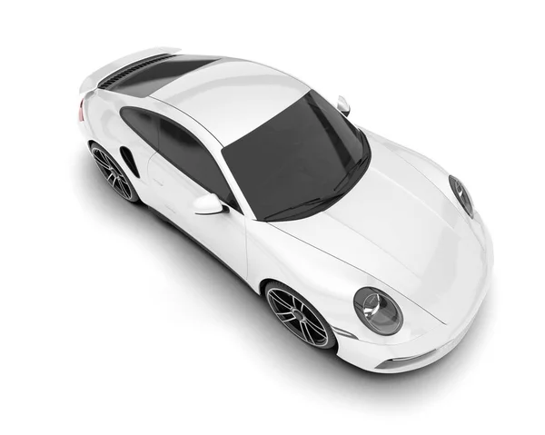 Белый Спортивный Автомобиль Прозрачном Фоне Рендеринг Иллюстрация — стоковое фото