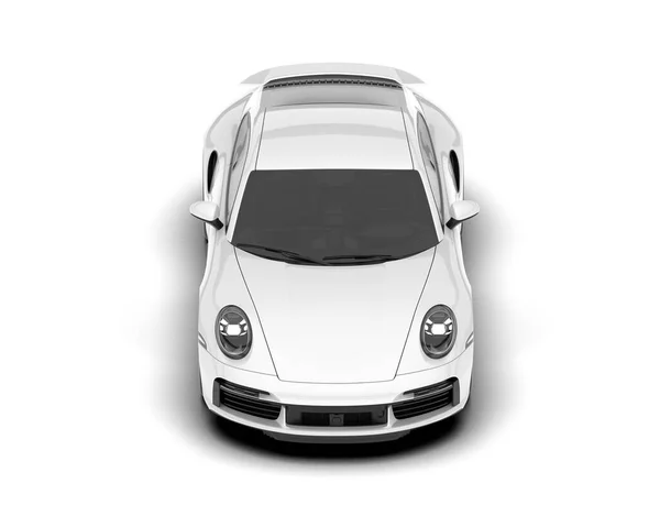 白色跑车背景透明 3D渲染 — 图库照片