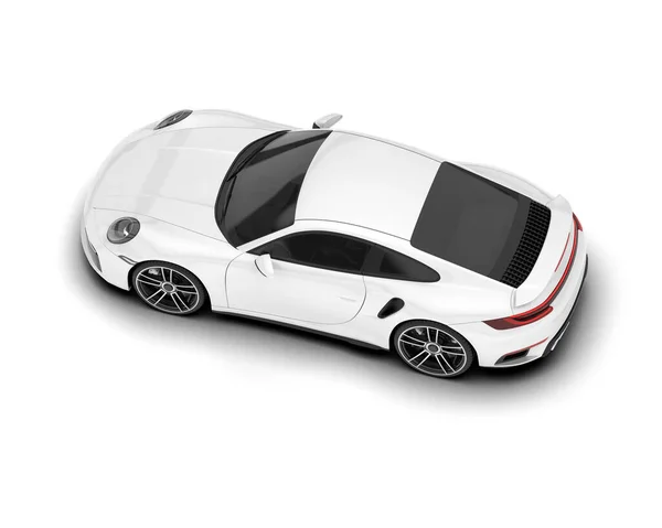 Fehér Sportkocsi Átlátszó Háttérrel Renderelés Illusztráció — Stock Fotó