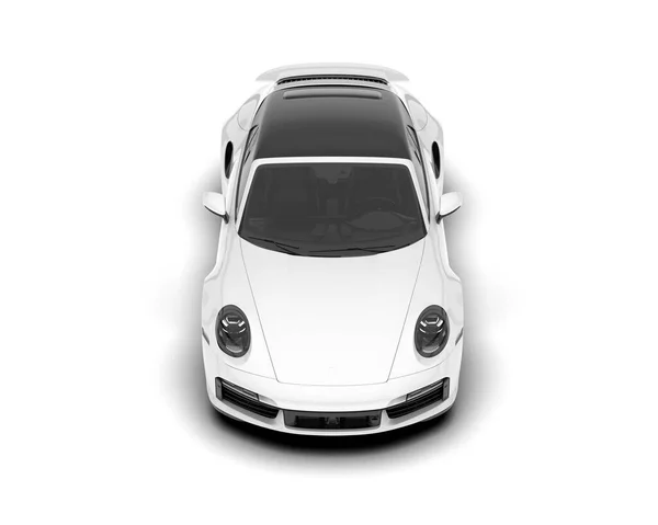 Белый Спортивный Автомобиль Прозрачном Фоне Рендеринг Иллюстрация — стоковое фото