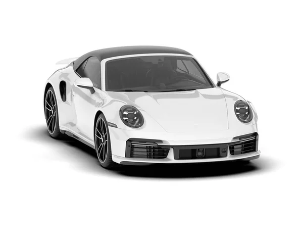 Witte Sportwagen Transparante Achtergrond Weergave Illustratie — Stockfoto