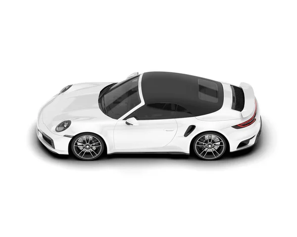 白色跑车背景透明 3D渲染 — 图库照片