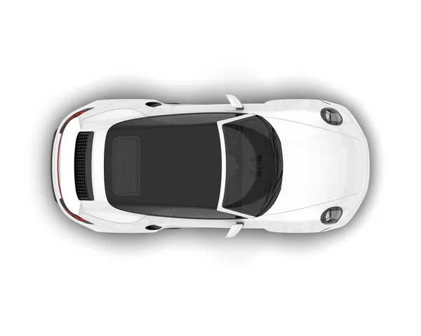 透明な背景に白いスポーツカー 3Dレンダリング イラスト — ストック写真