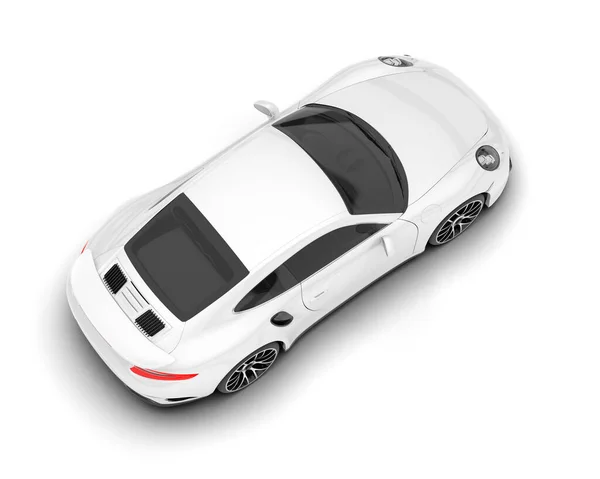 Carro Esporte Branco Fundo Transparente Renderização Ilustração — Fotografia de Stock