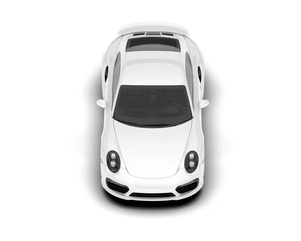 Witte Sportwagen Transparante Achtergrond Weergave Illustratie — Stockfoto