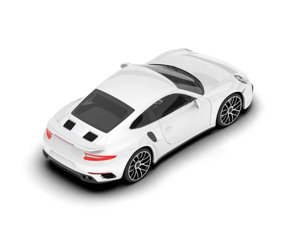 Bílé Sportovní Auto Průhledném Pozadí Vykreslování Ilustrace — Stock fotografie