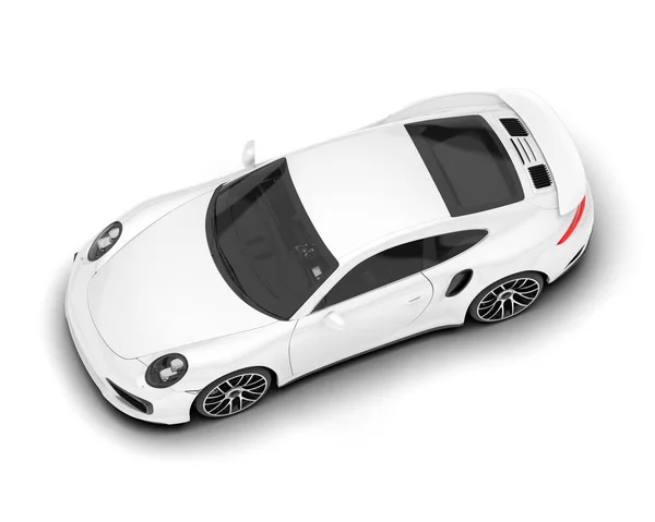 Fehér Sportkocsi Átlátszó Háttérrel Renderelés Illusztráció — Stock Fotó