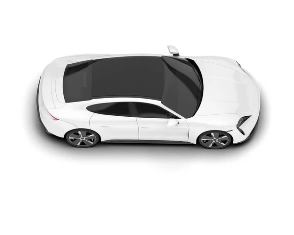 Biały Sportowy Samochód Przejrzystym Tle Renderowanie Ilustracja — Zdjęcie stockowe