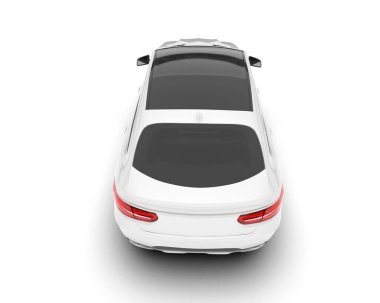 Beyaz SUV beyaz arka planda izole edilmiş. 3d görüntüleme - illüstrasyon