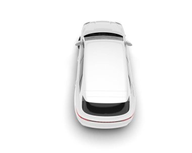 Beyaz SUV beyaz arka planda izole edilmiş. 3d görüntüleme - illüstrasyon