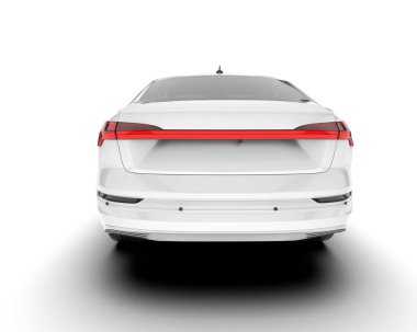Beyaz SUV beyaz arka planda izole edilmiş. 3d görüntüleme - illüstrasyon