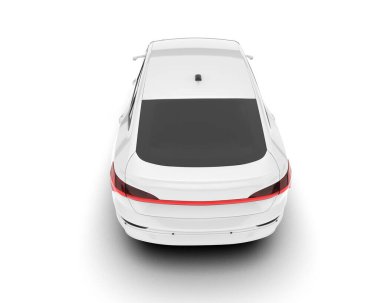 Beyaz SUV beyaz arka planda izole edilmiş. 3d görüntüleme - illüstrasyon