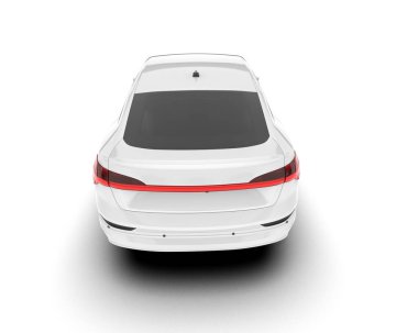 Beyaz SUV beyaz arka planda izole edilmiş. 3d görüntüleme - illüstrasyon