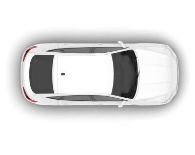 Beyaz SUV beyaz arka planda izole edilmiş. 3d görüntüleme - illüstrasyon