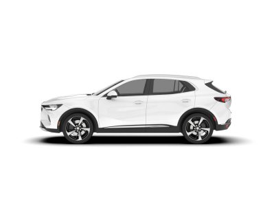 Beyaz SUV beyaz arka planda izole edilmiş. 3d görüntüleme - illüstrasyon