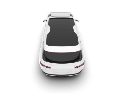 Beyaz SUV beyaz arka planda izole edilmiş. 3d görüntüleme - illüstrasyon