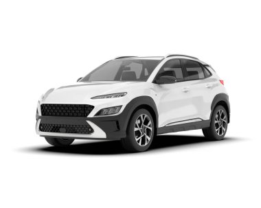 Beyaz SUV beyaz arka planda izole edilmiş. 3d görüntüleme - illüstrasyon