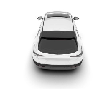 Beyaz SUV arka planda izole edildi. 3d görüntüleme - illüstrasyon