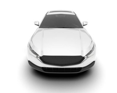 Beyaz SUV arka planda izole edildi. 3d görüntüleme - illüstrasyon