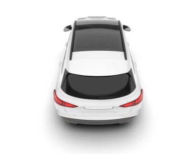 Beyaz SUV arka planda izole edildi. 3d görüntüleme - illüstrasyon